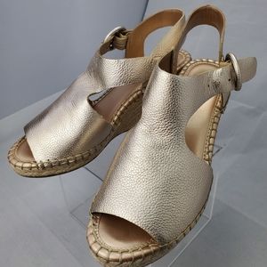 Marc Fisher Sakae Leather Wedge Espadrilles 7M